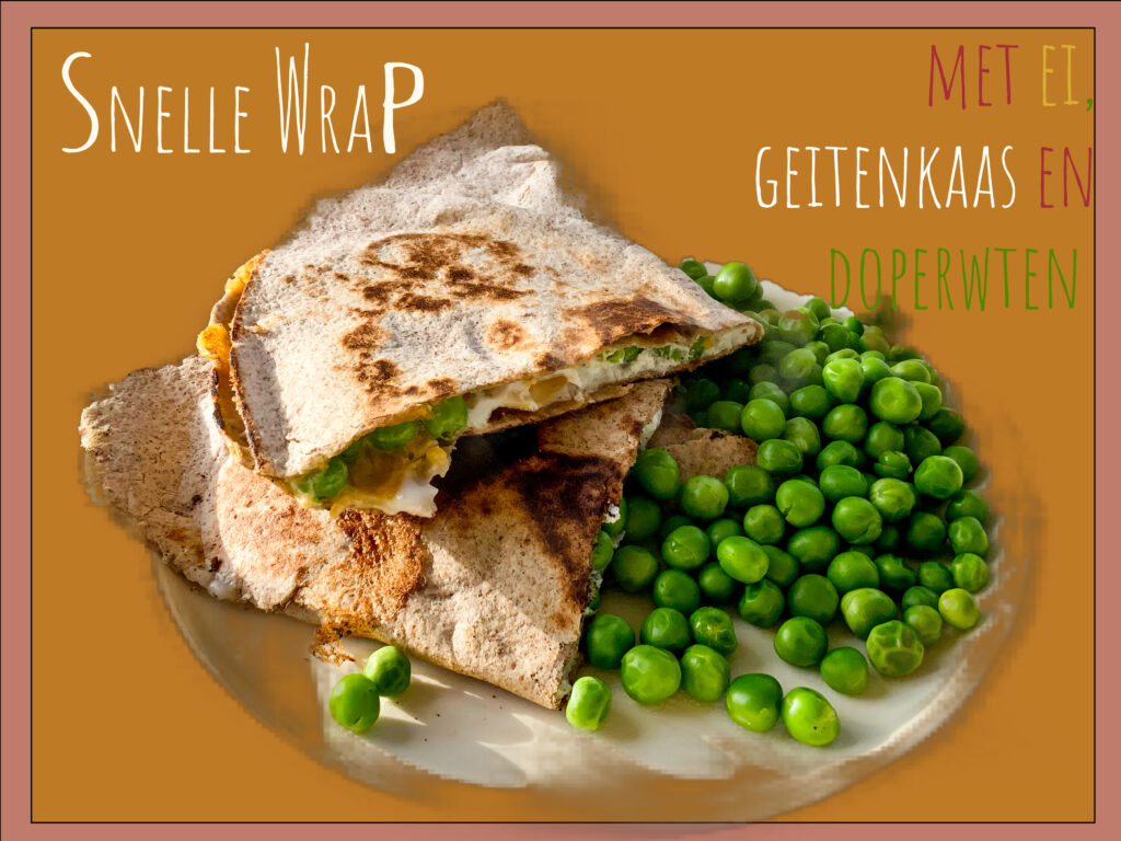 Snelle wrap met geitenkaas en doperwten (1 persoon) Stoppen met snacken